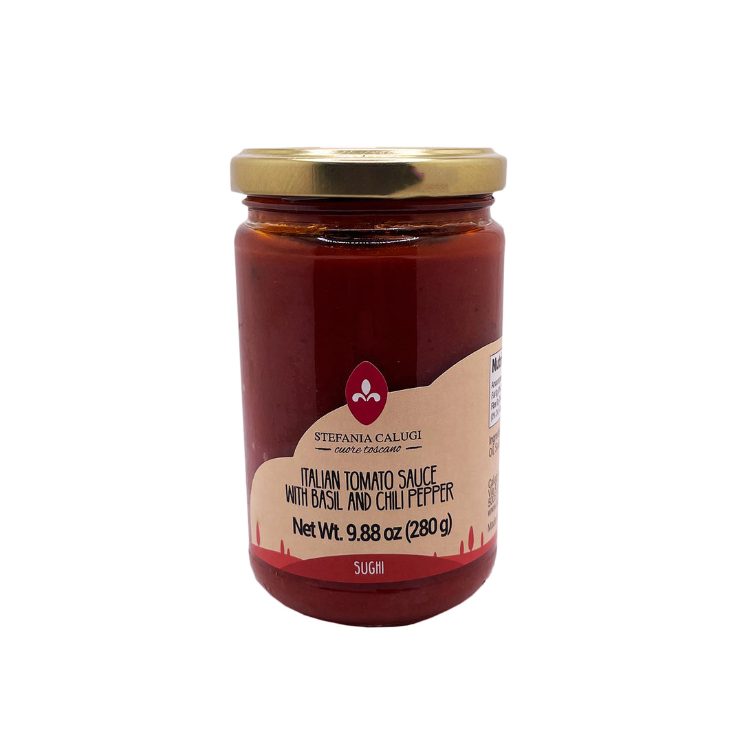 Stefania Calugi Italian Tomato Sauce With Basil and Chilli Peppers 280g